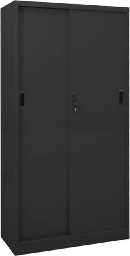 VidaXL -Kantoorkast-met-schuifdeuren-90x40x180-cm-staal-antracietkleur