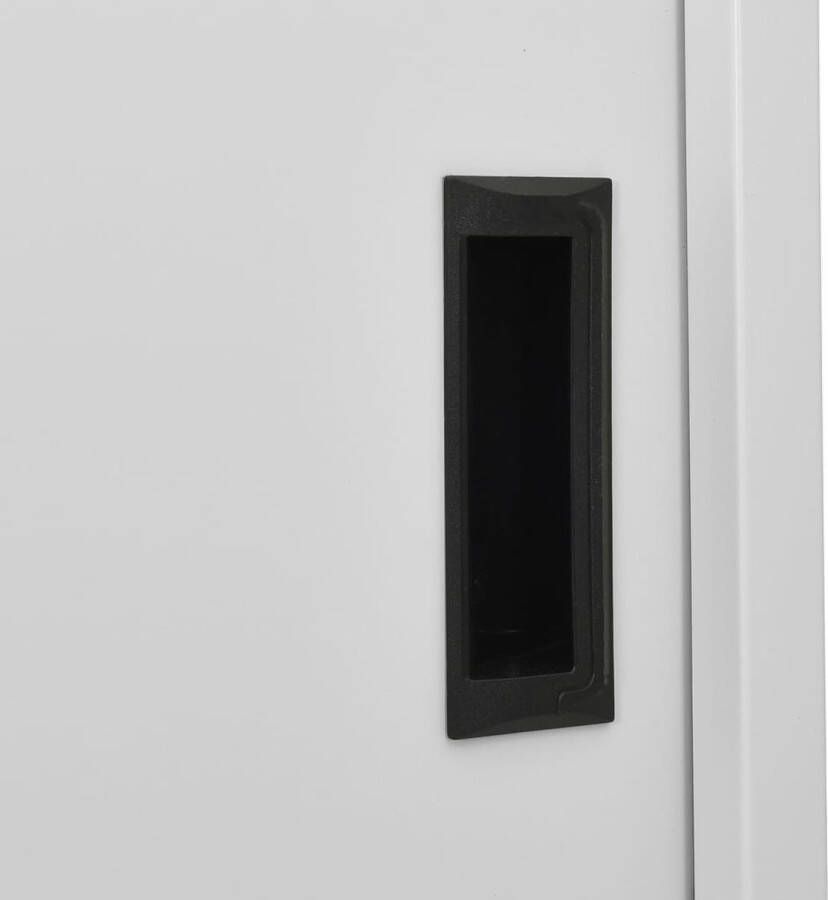 VidaXL -Kantoorkast-met-schuifdeuren-90x40x180-cm-staal-lichtgrijs