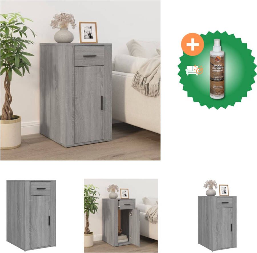 VidaXL Bureaukastje 40x49x75 cm bewerkt hout grijs sonoma eikenkleurig Kast Inclusief Houtreiniger en verfrisser