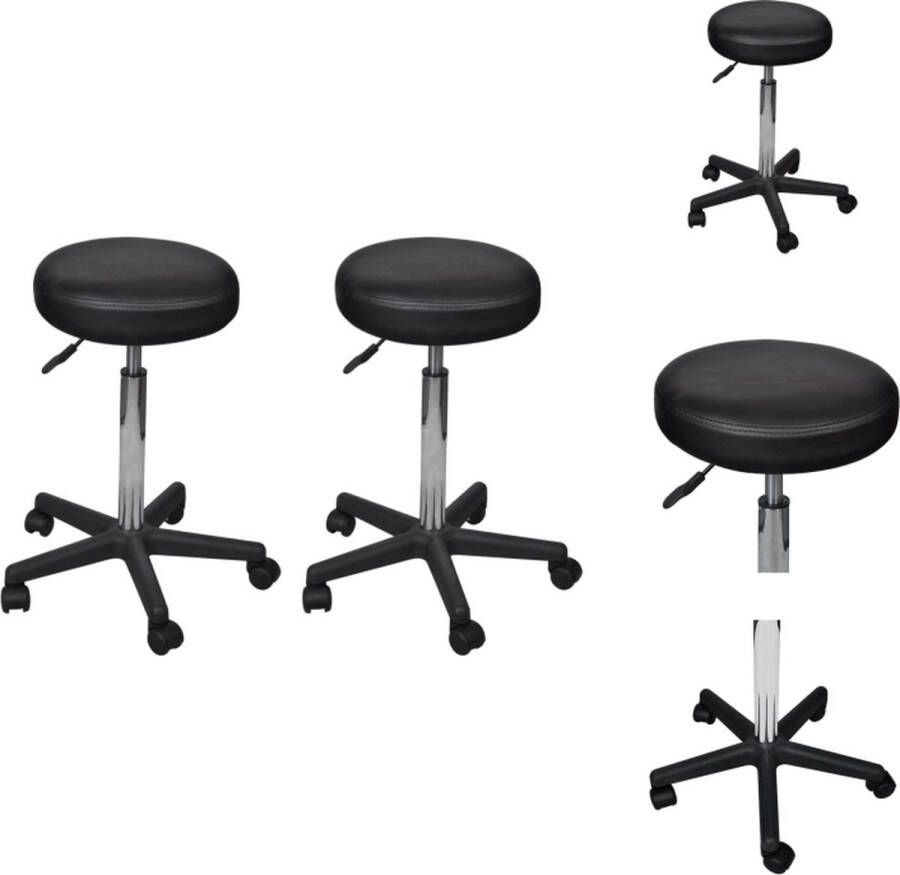 VidaXL Bureaustoel Bureaustoelen Kantoorstoel Kantoorstoelen Kantoorkrukken 2 st 35-5x84 cm kunstleer zwart