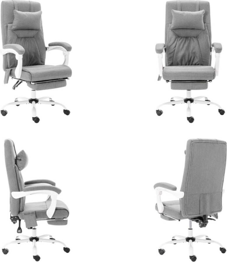 VidaXL Kantoormassagestoel stof grijs Bureaustoel Bureaustoelen Massage Kantoorstoel Massage Kantoorstoelen