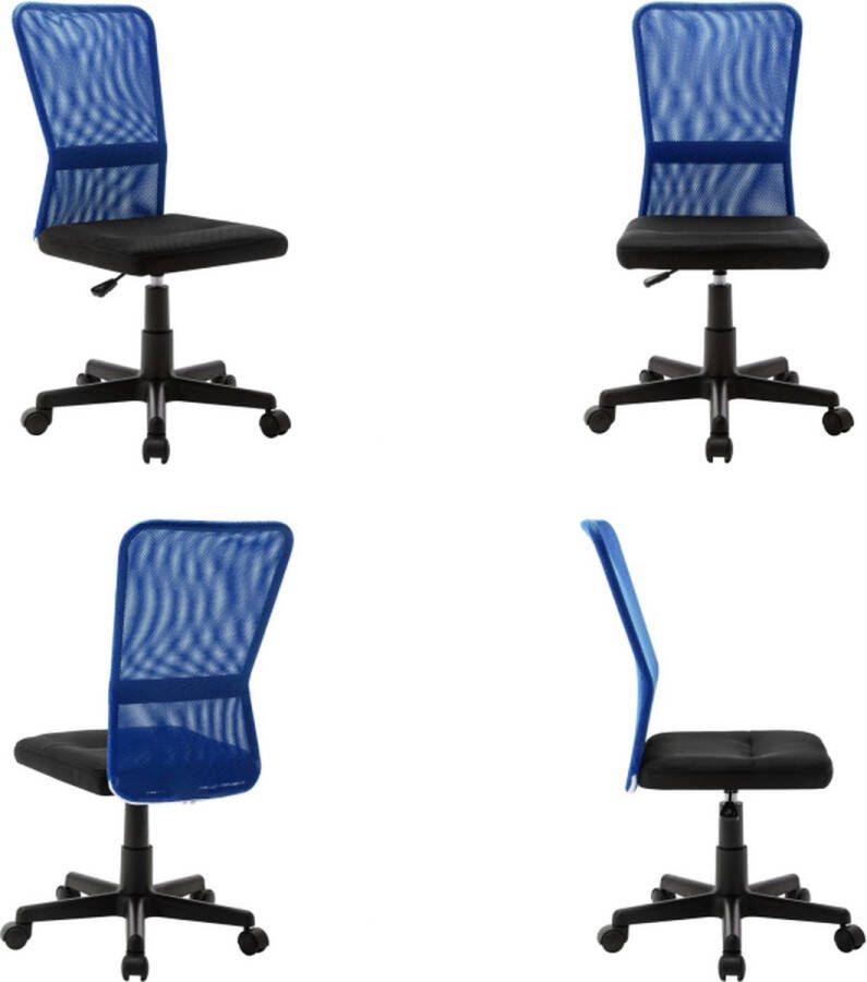 VidaXL Kantoorstoel 44x52x100 cm mesh stof zwart en blauw Bureaustoel Bureaustoelen Stoel Stoelen