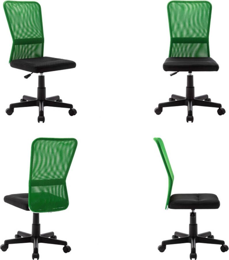 VidaXL Kantoorstoel 44x52x100 cm mesh stof zwart en groen Bureaustoel Bureaustoelen Stoel Stoelen