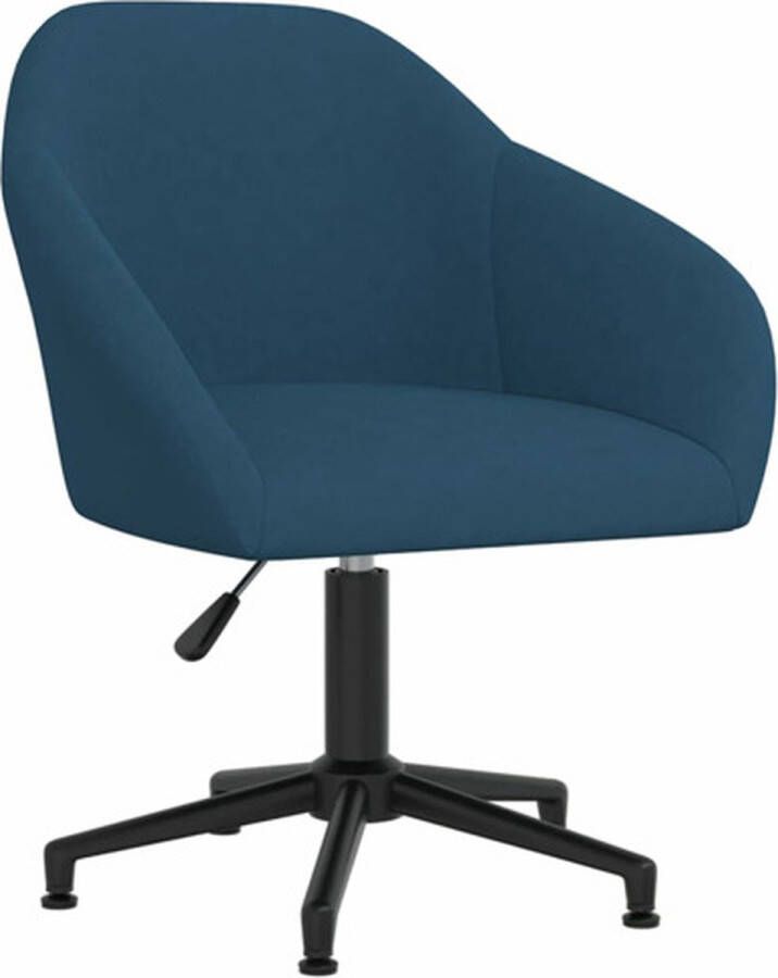 VidaXL -Kantoorstoel-draaibaar-fluweel-blauw - Foto 1