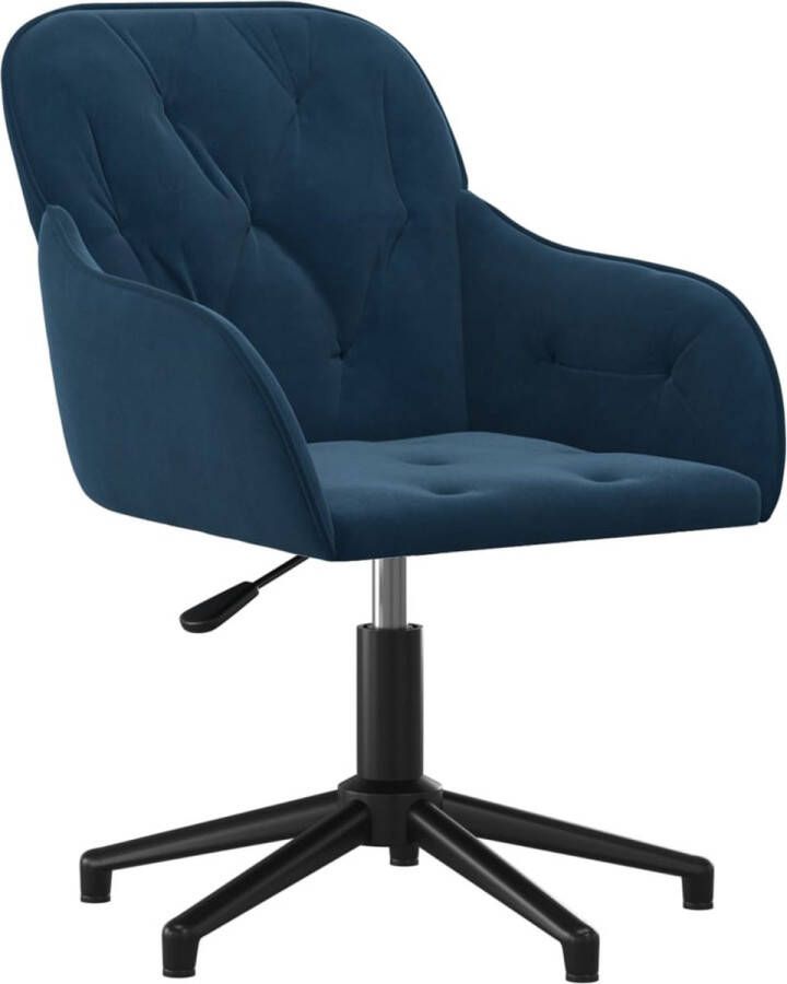 VidaXL -Kantoorstoel-draaibaar-fluweel-blauw