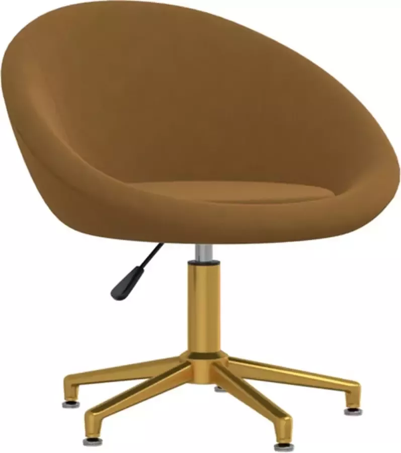 VidaXL Kantoorstoel draaibaar fluweel bruin