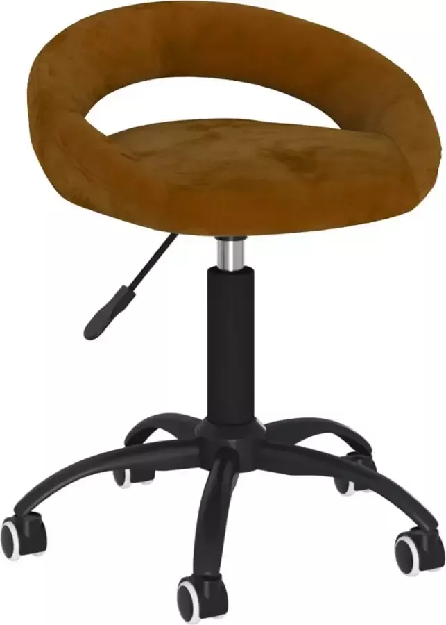 VIDAXL Kantoorstoel draaibaar fluweel bruin - Foto 2