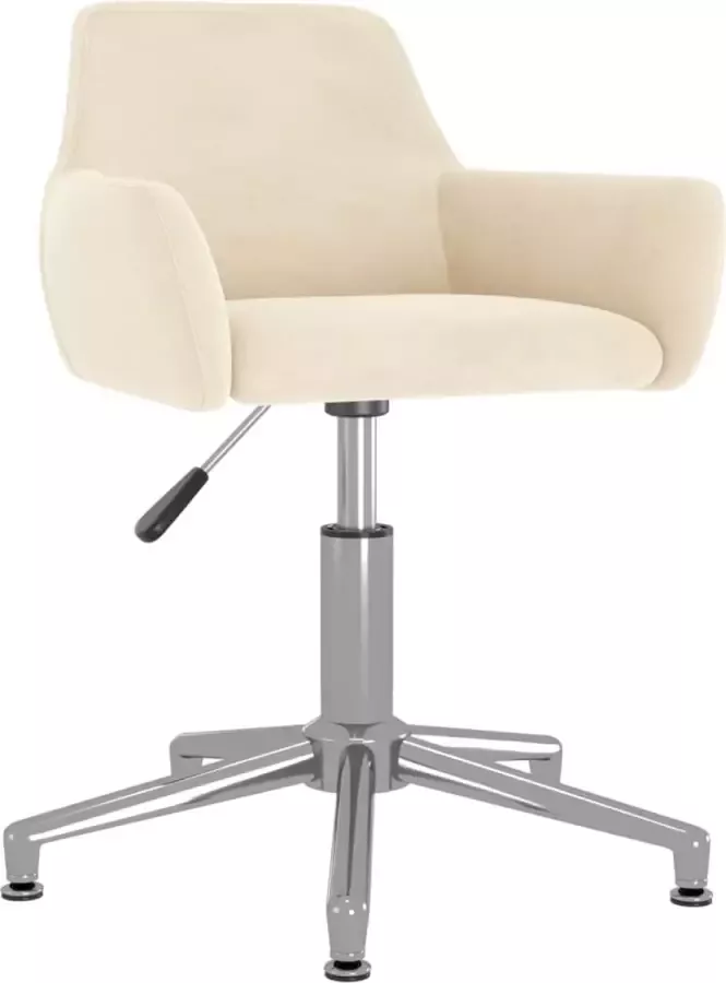 VidaXL Kantoorstoel draaibaar fluweel crèmekleurig