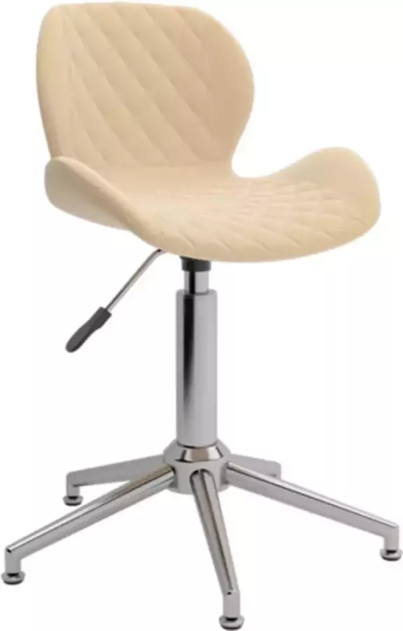 VIDAXL Kantoorstoel draaibaar fluweel crèmekleurig - Foto 2