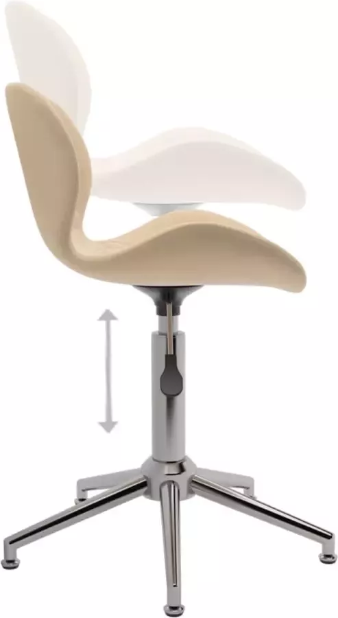 VIDAXL Kantoorstoel draaibaar fluweel crèmekleurig - Foto 1