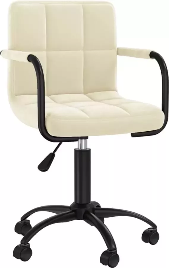 VidaXL Kantoorstoel draaibaar fluweel crèmekleurig - Foto 1