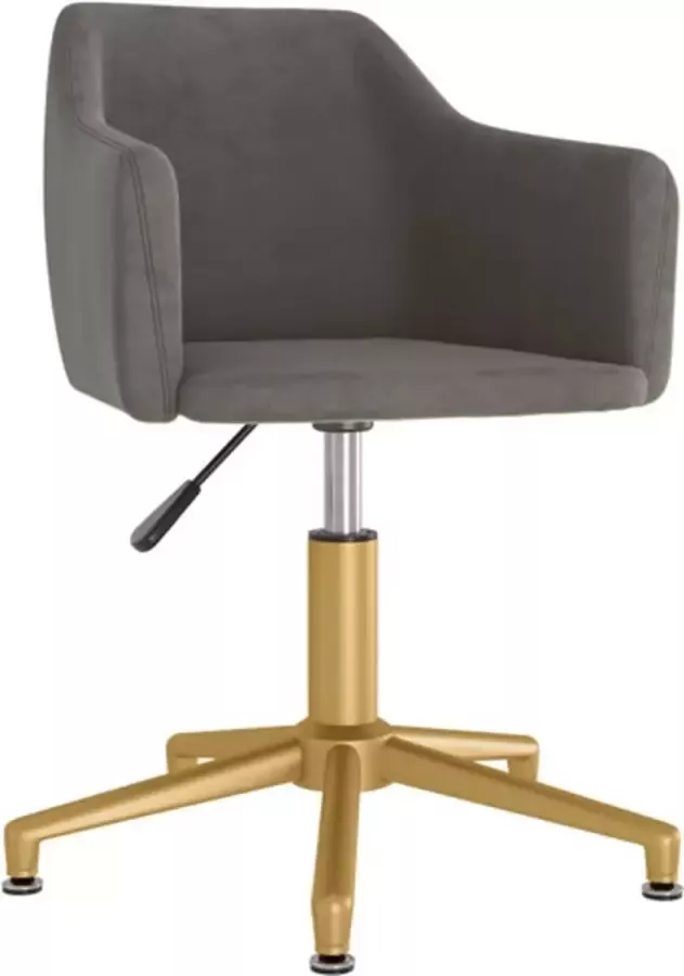 VidaXL -Kantoorstoel-draaibaar-fluweel-donkergrijs - Foto 2