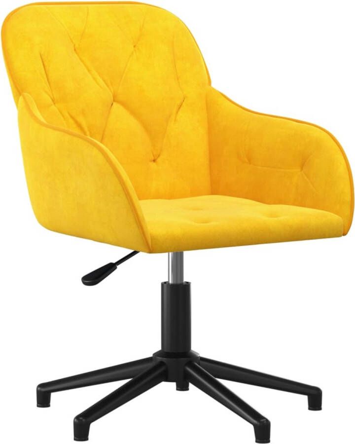 VidaXL -Kantoorstoel-draaibaar-fluweel-geel - Foto 1