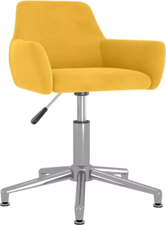 VidaXL Kantoorstoel draaibaar fluweel geel - Foto 1