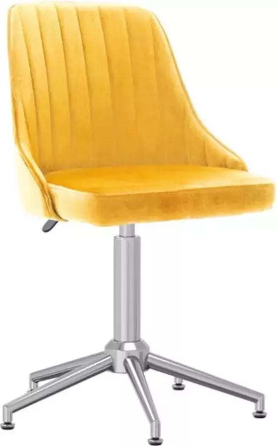 VIDAXL Kantoorstoel draaibaar fluweel geel - Foto 1