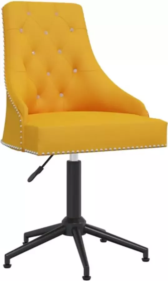 VIDAXL Kantoorstoel draaibaar fluweel geel - Foto 2