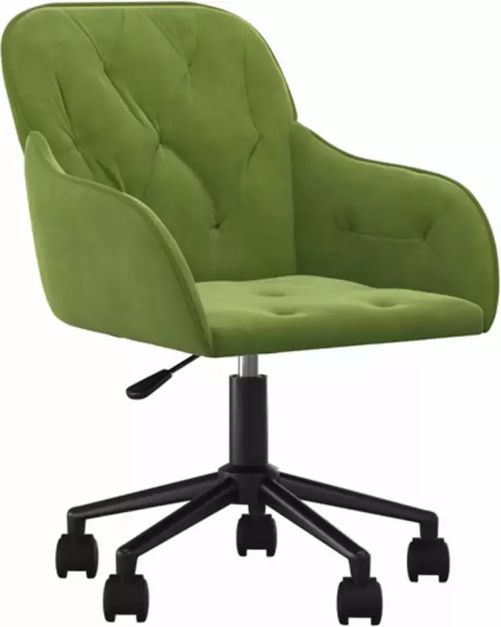 VidaXL -Kantoorstoel-draaibaar-fluweel-lichtgroen - Foto 2