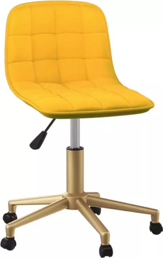 VIDAXL Kantoorstoel draaibaar fluweel mosterdgeel - Foto 1
