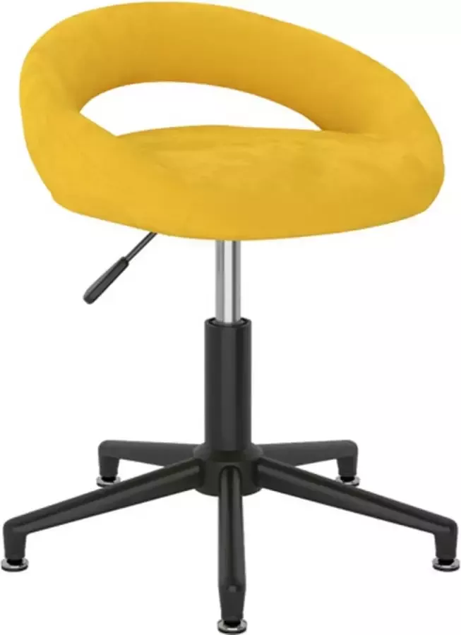 VIDAXL Kantoorstoel draaibaar fluweel mosterdgeel - Foto 2