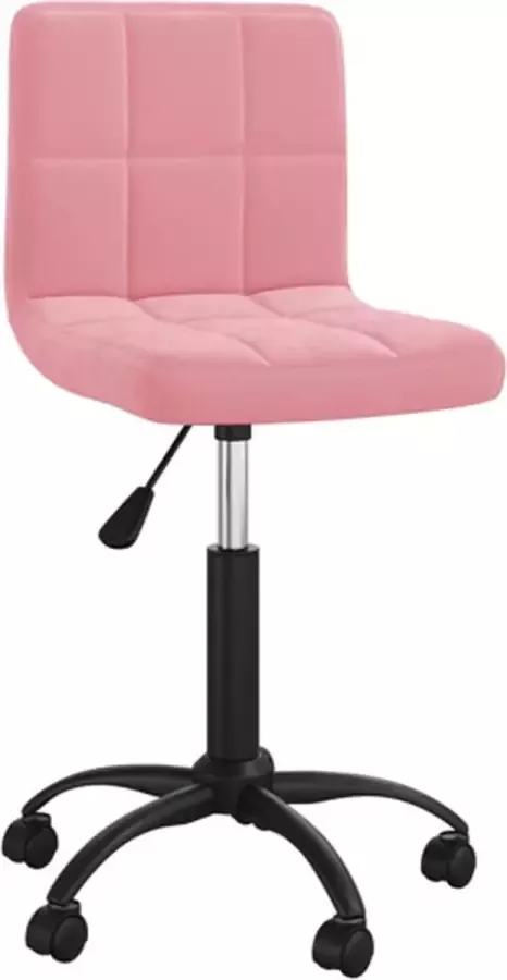 VIDAXL Kantoorstoel draaibaar fluweel roze - Foto 2