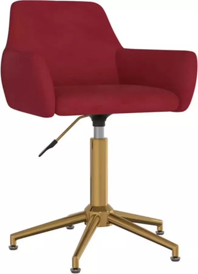 VidaXL -Kantoorstoel-draaibaar-fluweel-wijnrood - Foto 2