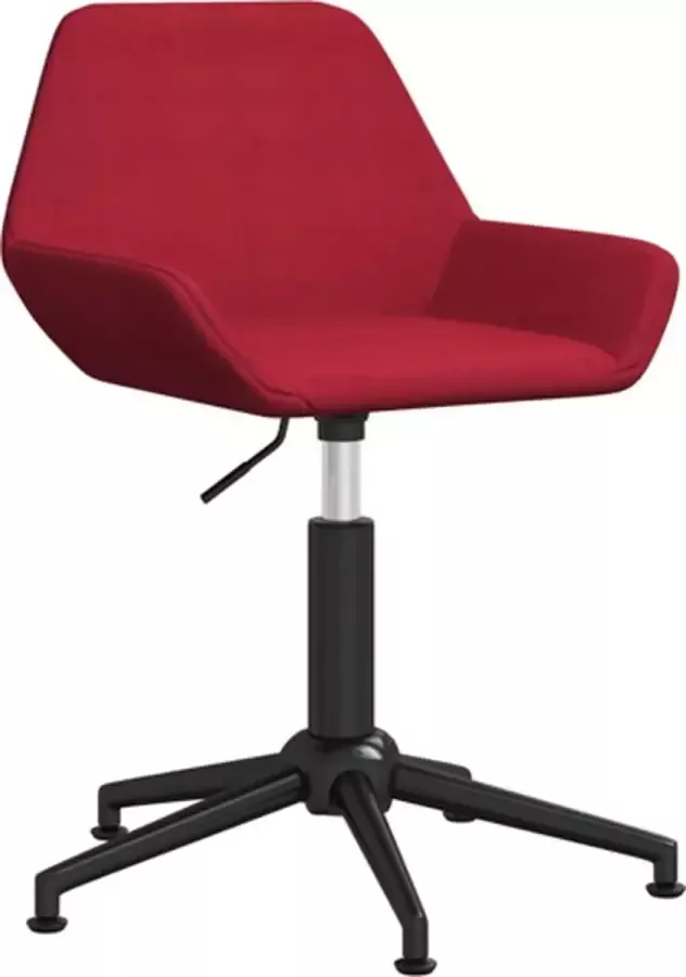 VidaXL -Kantoorstoel-draaibaar-fluweel-wijnrood - Foto 2