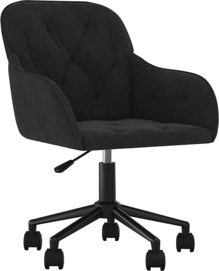 VidaXL -Kantoorstoel-draaibaar-fluweel-zwart - Foto 1