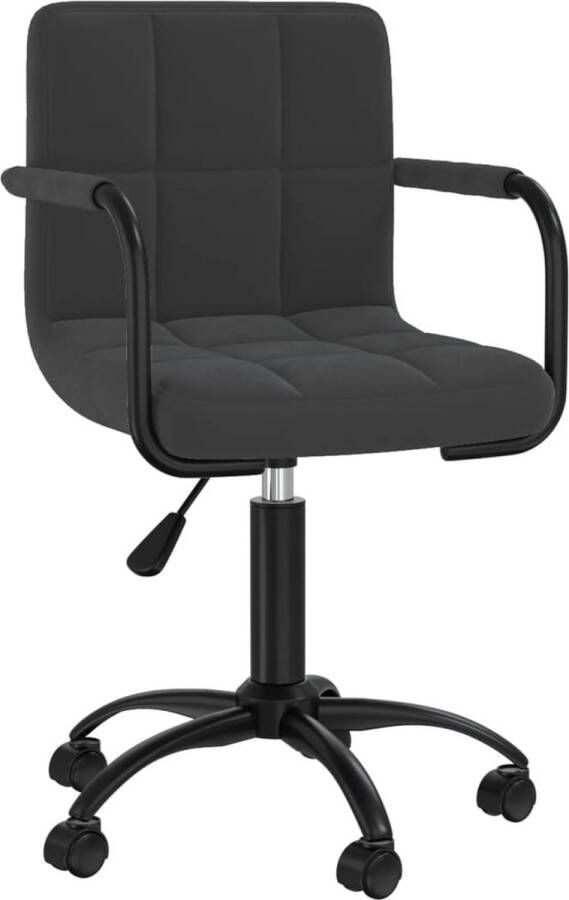 VIDAXL Kantoorstoel draaibaar fluweel zwart - Foto 3