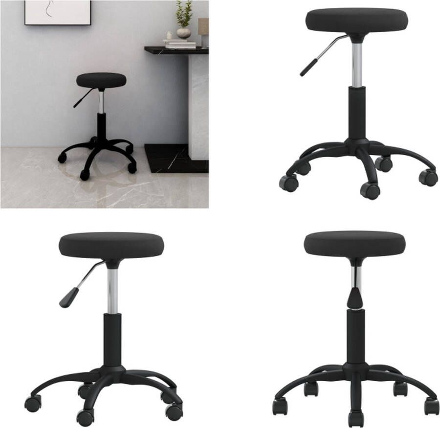 VidaXL Kantoorstoel draaibaar fluweel zwart Bureaustoel Bureaustoelen Stoel Stoelen