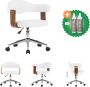 VidaXL Kantoorstoel draaibaar gebogen hout en kunstleer wit Bureaustoel Inclusief Onderhoudsset - Thumbnail 2