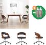 VidaXL Kantoorstoel draaibaar gebogen hout en kunstleer zwart Bureaustoel Inclusief Onderhoudsset - Thumbnail 1