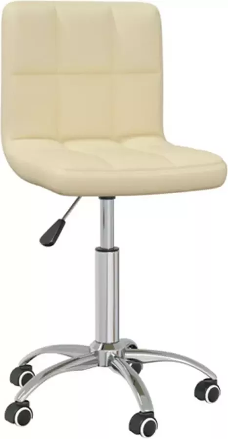 VIDAXL Kantoorstoel draaibaar kunstleer crèmekleurig - Foto 2
