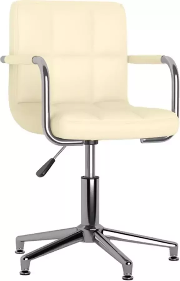 VidaXL Kantoorstoel draaibaar kunstleer crèmekleurig