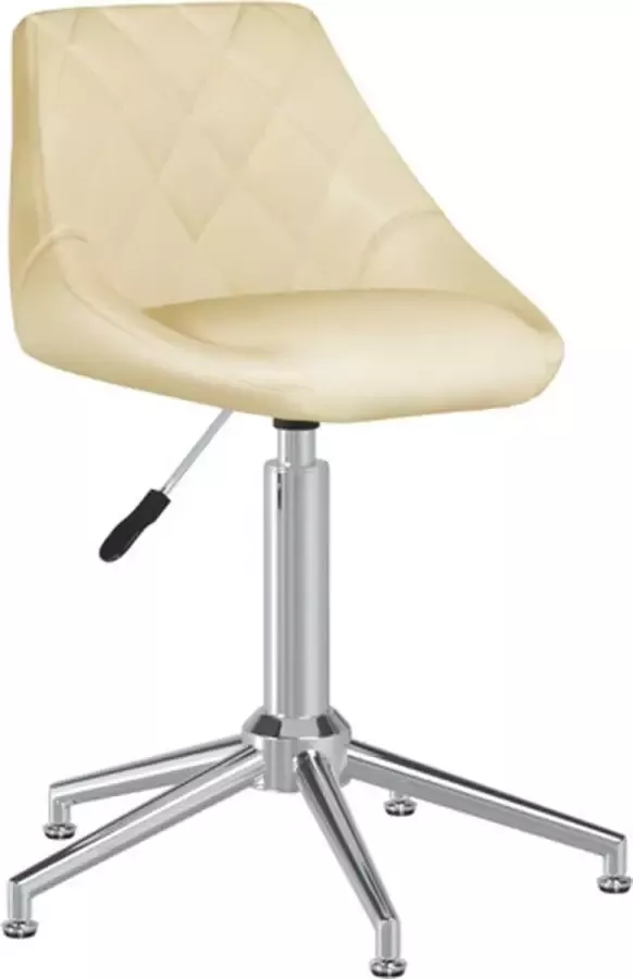 VIDAXL Kantoorstoel draaibaar kunstleer crèmekleurig - Foto 2