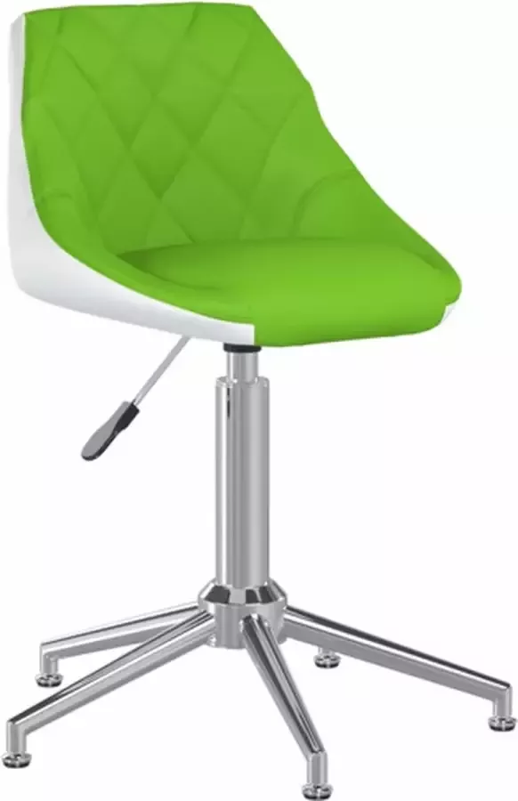 VidaXL Kantoorstoel draaibaar kunstleer groen en wit - Foto 2