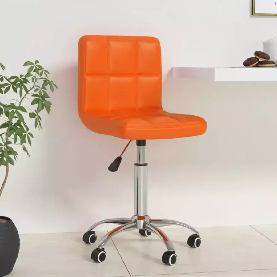 VidaXL Kantoorstoel draaibaar kunstleer oranje - Foto 3