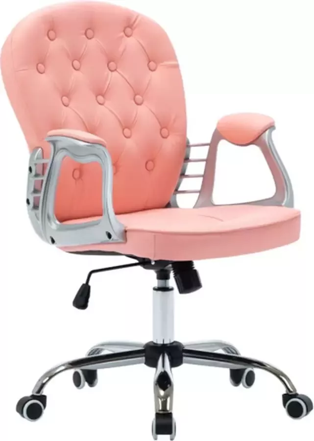 VidaXL -Kantoorstoel-draaibaar-kunstleer-roze - Foto 3