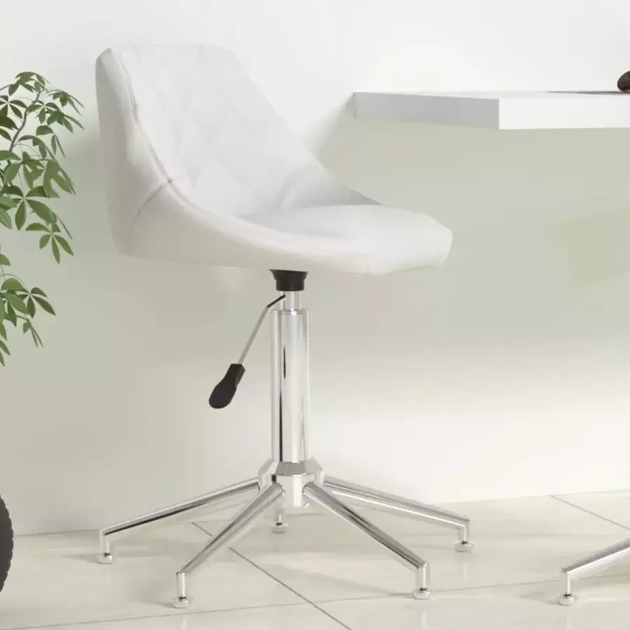 VidaXL Kantoorstoel draaibaar kunstleer wit