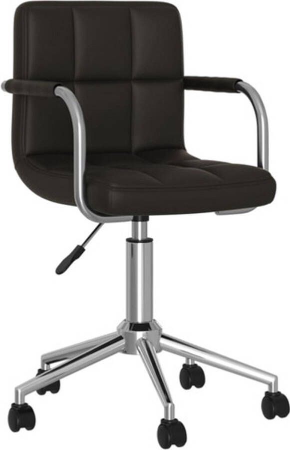 VidaXL -Kantoorstoel-draaibaar-kunstleer-zwart - Foto 3