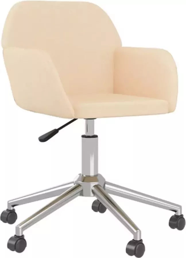 VidaXL Kantoorstoel draaibaar stof crÃ¨mekleurig