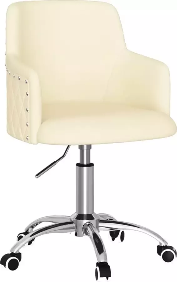 VidaXL Kantoorstoel draaibaar stof crèmekleurig - Foto 2