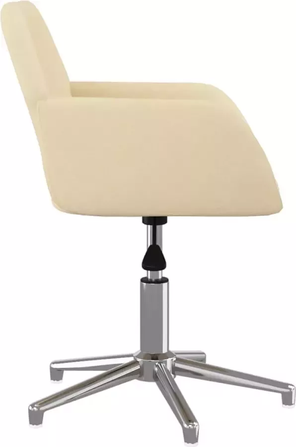VidaXL -Kantoorstoel-draaibaar-stof-crèmekleurig - Foto 3