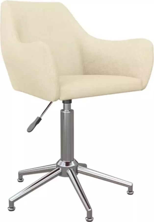 VidaXL Kantoorstoel draaibaar stof crèmekleurig - Foto 1