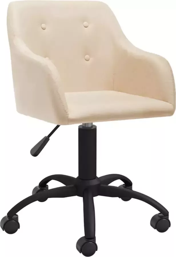 VidaXL Kantoorstoel draaibaar stof crèmekleurig - Foto 1