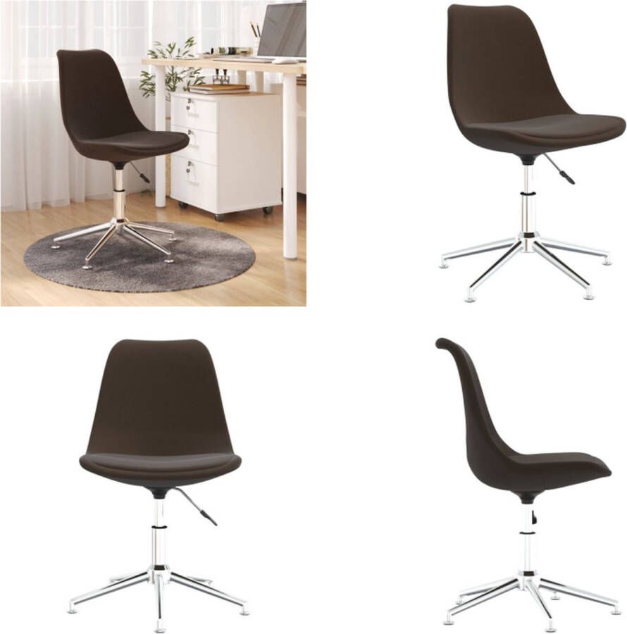 VidaXL Kantoorstoel draaibaar stof donkerbruin Kantoorstoel Kantoorstoelen Stoel Draaibare Stoel