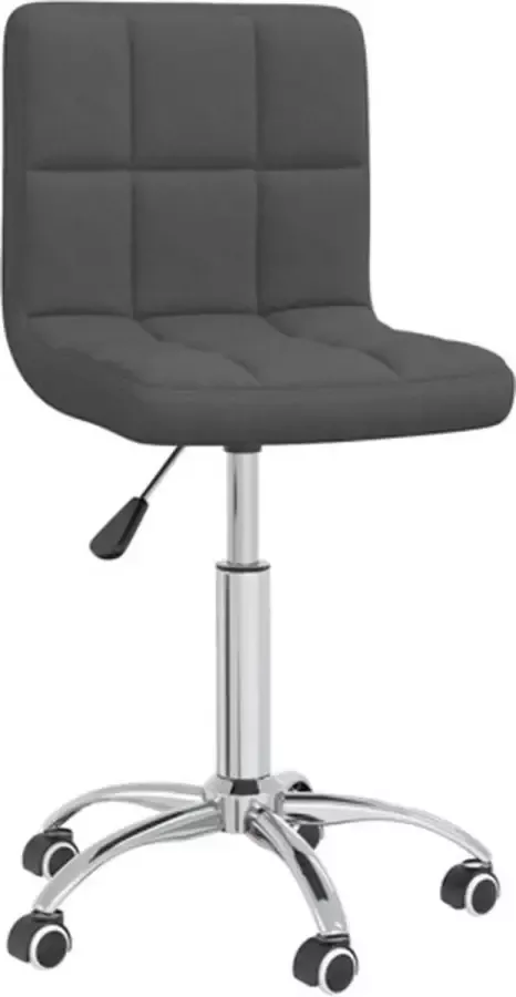 VidaXL Eetkamerstoel draaibaar stof donkergrijs - Foto 2