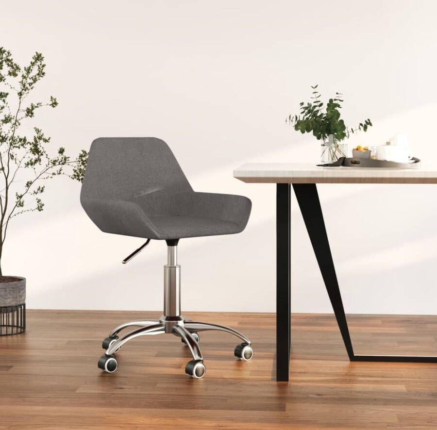 VidaXL -Kantoorstoel-draaibaar-stof-donkergrijs