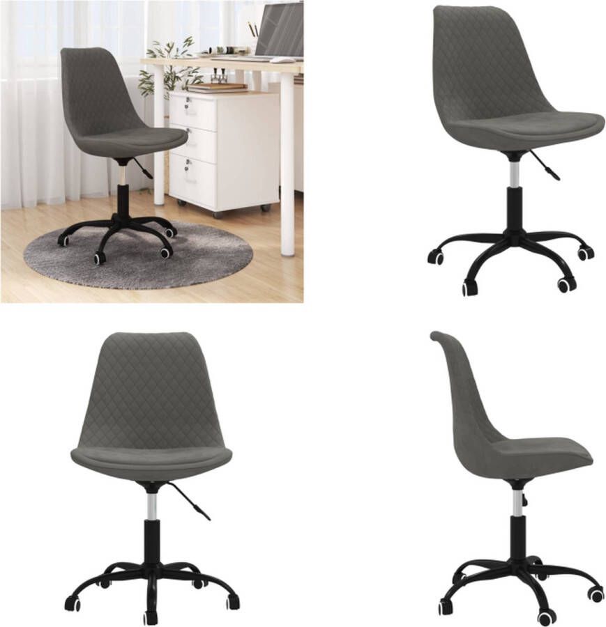 VidaXL Kantoorstoel draaibaar stof donkergrijs Kantoorstoel Kantoorstoelen Stoel Draaibare Stoel