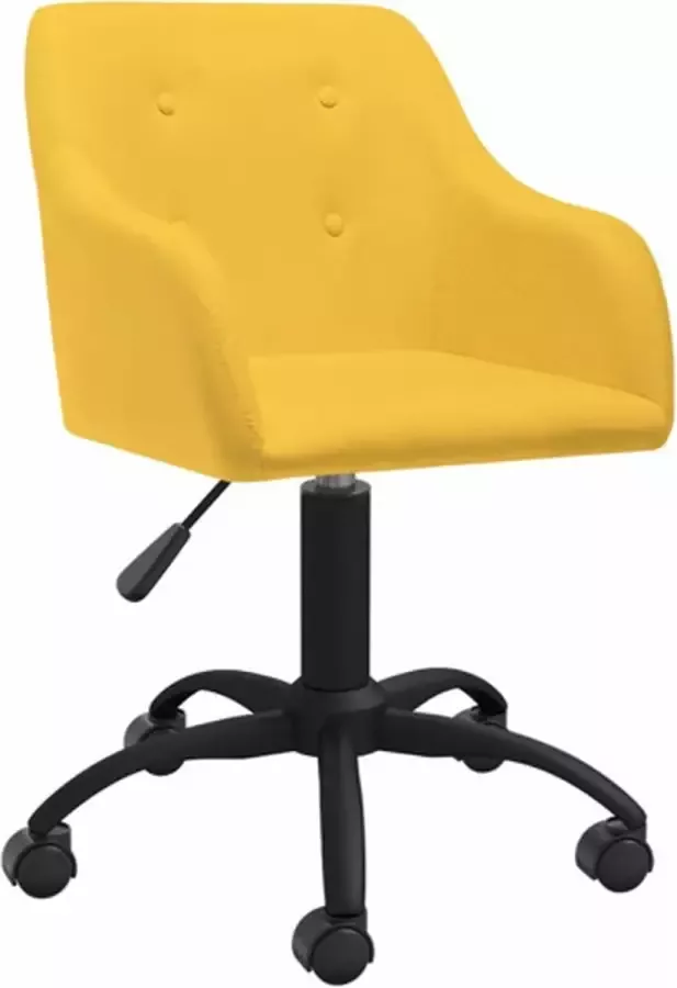 VIDAXL Kantoorstoel draaibaar stof geel - Foto 1