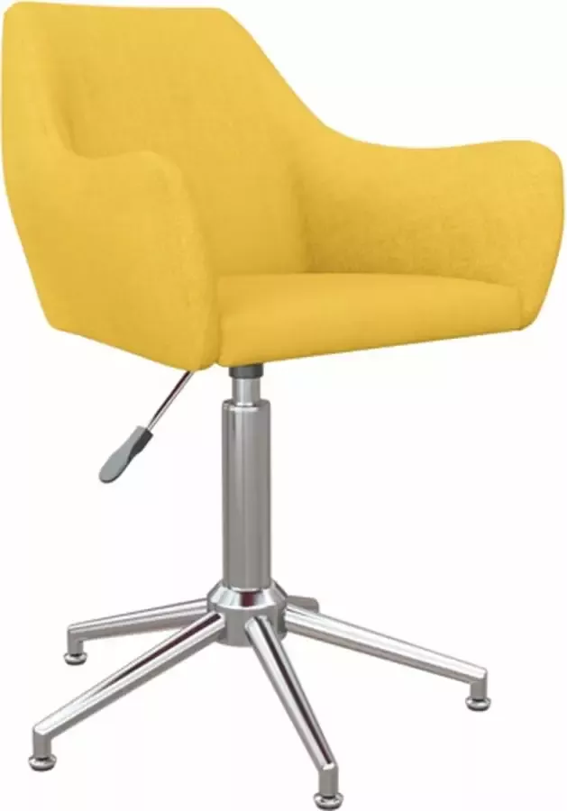 VIDAXL Kantoorstoel draaibaar stof geel - Foto 2